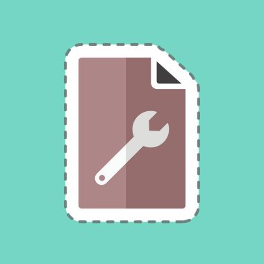 Çıkartma çizgisi İçerik Yönetimini kesti. IT Servisleri sembolü için uygun. Basit dizayn edilebilir. tasarım şablonu. Basit gösterim