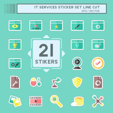 IT Servisleri Çıkartma Hattı kesildi. IT Servisleri sembolü için uygun. Basit dizayn edilebilir. tasarım şablonu. Basit gösterim