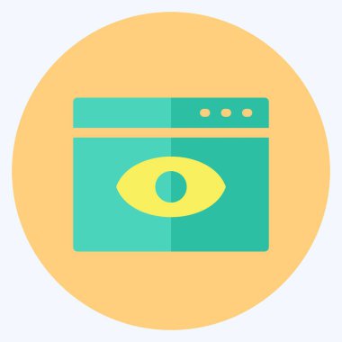 Simge Web Görünürlüğü. IT Servisleri sembolü için uygun. Düz stil. Basit dizayn edilebilir. tasarım şablonu. Basit gösterim