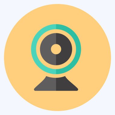 Simge Video İletişimi. IT Servisleri sembolü için uygun. Düz stil. Basit dizayn edilebilir. tasarım şablonu. Basit gösterim