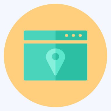 Simge Konumu Web Reklamcılığı. IT Servisleri sembolü için uygun. Düz stil. Basit dizayn edilebilir. tasarım şablonu. Basit gösterim