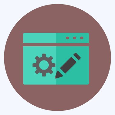 Simge Blog Servisi. IT Servisleri sembolü için uygun. Düz stil. Basit dizayn edilebilir. tasarım şablonu. Basit gösterim