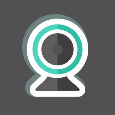 Etiket Video İletişimi. IT Servisleri sembolü için uygun. Basit dizayn edilebilir. tasarım şablonu. Basit gösterim