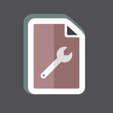 Çıkartma İçerik Yönetimi. IT Servisleri sembolü için uygun. Basit dizayn edilebilir. tasarım şablonu. Basit gösterim