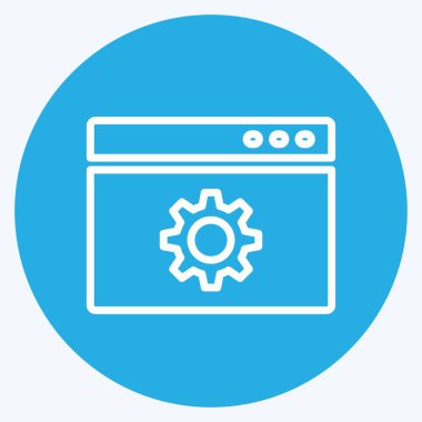Simge Web Optimizasyonu. IT Servisleri sembolü için uygun. Mavi gözlü. Basit dizayn edilebilir. tasarım şablonu. Basit gösterim