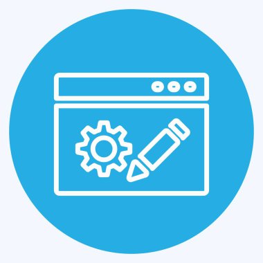 Simge Blog Servisi. IT Servisleri sembolü için uygun. Mavi gözlü. Basit dizayn edilebilir. tasarım şablonu. Basit gösterim