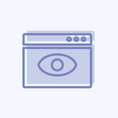 Simge Web Görünürlüğü. IT Servisleri sembolü için uygun. İki ton stili. Basit dizayn edilebilir. tasarım şablonu. Basit gösterim