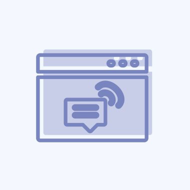 Simge Web Desteği. IT Servisleri sembolü için uygun. İki ton stili. Basit dizayn edilebilir. tasarım şablonu. Basit gösterim