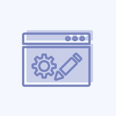 Simge Blog Servisi. IT Servisleri sembolü için uygun. İki ton stili. Basit dizayn edilebilir. tasarım şablonu. Basit gösterim