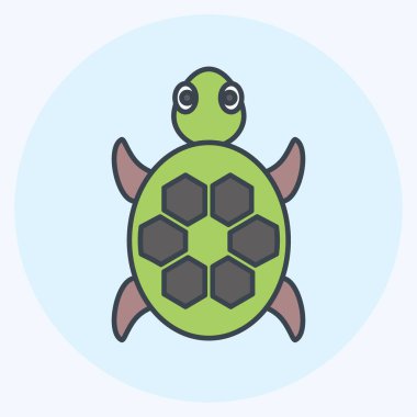 Simge Kaplumbağa. Hayvan sembolü için uygun. renk arkadaşı stili. Basit dizayn edilebilir. tasarım şablonu. Basit gösterim