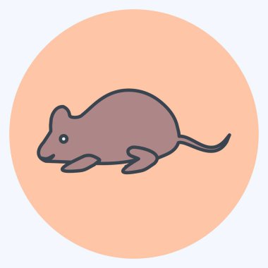 Simge Fare. Hayvan sembolü için uygun. renk arkadaşı stili. Basit dizayn edilebilir. tasarım şablonu. Basit gösterim