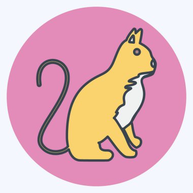 Simge Kedisi. Hayvan sembolü için uygun. renk arkadaşı stili. Basit dizayn edilebilir. tasarım şablonu. Basit gösterim