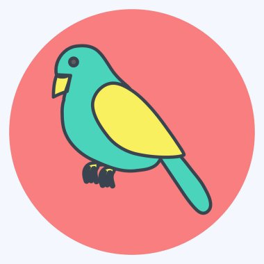 İkon Kuşu. Hayvan sembolü için uygun. renk arkadaşı stili. Basit dizayn edilebilir. tasarım şablonu. Basit gösterim