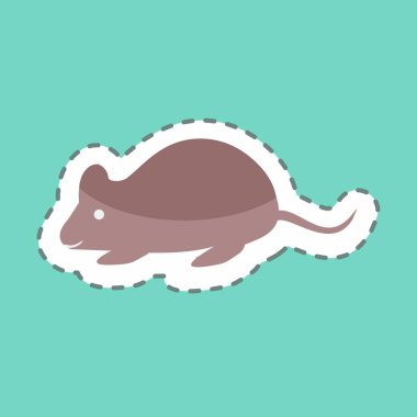 Çıkartma çizgisi Mouse 'u kesti. Hayvan sembolü için uygun. Basit dizayn edilebilir. tasarım şablonu. Basit gösterim