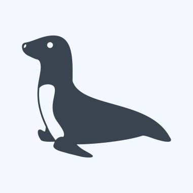 İkon Deniz Köpeği. Hayvan sembolü için uygun. Kabartma tarzı. Basit dizayn edilebilir. tasarım şablonu. Basit gösterim