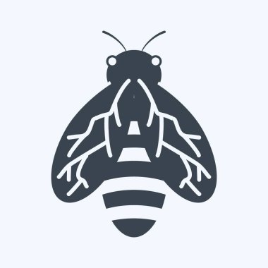 Icon Bee. Hayvan sembolü için uygun. Kabartma tarzı. Basit dizayn edilebilir. tasarım şablonu. Basit gösterim