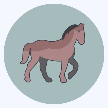 Simge Atı. Hayvan sembolü için uygun. Düz stil. Basit dizayn edilebilir. tasarım şablonu. Basit gösterim