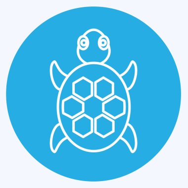 Simge Kaplumbağa. Hayvan sembolü için uygun. Mavi gözlü. Basit dizayn edilebilir. tasarım şablonu. Basit gösterim