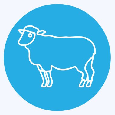 İkon Koyun. Hayvan sembolü için uygun. Mavi gözlü. Basit dizayn edilebilir. tasarım şablonu. Basit gösterim