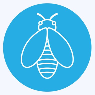 Icon Bee. Hayvan sembolü için uygun. Mavi gözlü. Basit dizayn edilebilir. tasarım şablonu. Basit gösterim