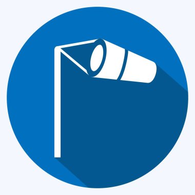 Simge Rüzgârı Göstergesi. Afet sembolü için uygun. Uzun gölge tarzı. Basit dizayn edilebilir. tasarım şablonu. Basit gösterim