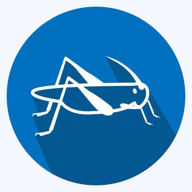 İkon Çekirge İstilası. Afet sembolü için uygun. Uzun gölge tarzı. Basit dizayn edilebilir. tasarım şablonu. Basit gösterim