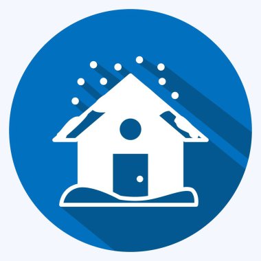 Simge Yoğun Karlar. Afet sembolü için uygun. Uzun gölge tarzı. Basit dizayn edilebilir. tasarım şablonu. Basit gösterim