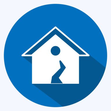 Afet sembolü için uygun ikon deprem I. Uzun gölge tarzı. Basit dizayn edilebilir. tasarım şablonu. Basit gösterim