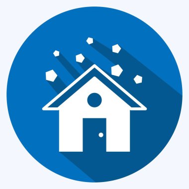 Simge dolu fırtınası. Afet sembolü için uygun. Uzun gölge tarzı. Basit dizayn edilebilir. tasarım şablonu. Basit gösterim