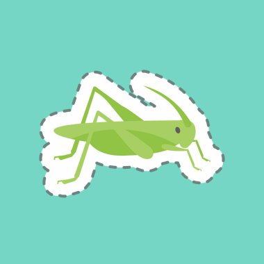 Çıkartma hattı Locust istilasını kesti. Afet sembolü için uygun. renk arkadaşı stili. Basit dizayn edilebilir. tasarım şablonu. Basit gösterim