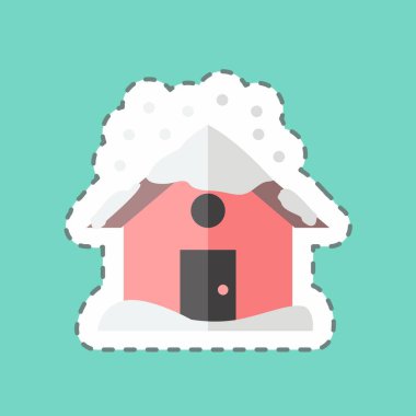 Çıkartma çizgisi Yoğun Karlar 'ı kesti. Afet sembolü için uygun. renk arkadaşı stili. Basit dizayn edilebilir. tasarım şablonu. Basit gösterim