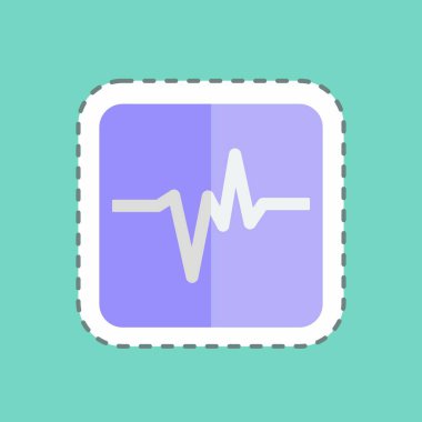 Çıkartma hattı deprem okumalarını kesti. Afet sembolü için uygun. renk arkadaşı stili. Basit dizayn edilebilir. tasarım şablonu. Basit gösterim