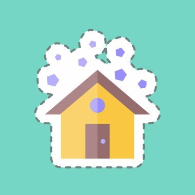 Çıkartma hattı dolu fırtınasını kesti. Afet sembolü için uygun. renk arkadaşı stili. Basit dizayn edilebilir. tasarım şablonu. Basit gösterim