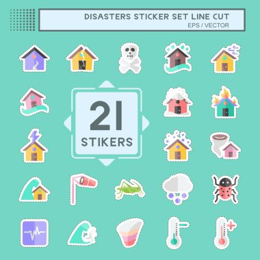 Felaket çıkartması hattı kesildi. Doğa sembolü için uygun. renk arkadaşı stili. Basit dizayn edilebilir. tasarım şablonu. Basit gösterim