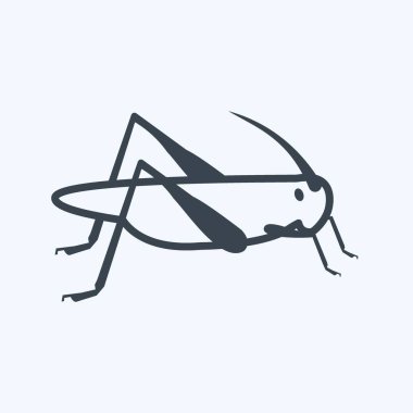 İkon Çekirge İstilası. Afet sembolü için uygun. Kabartma tarzı. Basit dizayn edilebilir. tasarım şablonu. Basit gösterim