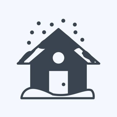 Simge Yoğun Karlar. Afet sembolü için uygun. Kabartma tarzı. Basit dizayn edilebilir. tasarım şablonu. Basit gösterim