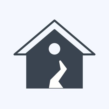 Afet sembolü için uygun ikon deprem I. Kabartma tarzı. Basit dizayn edilebilir. tasarım şablonu. Basit gösterim