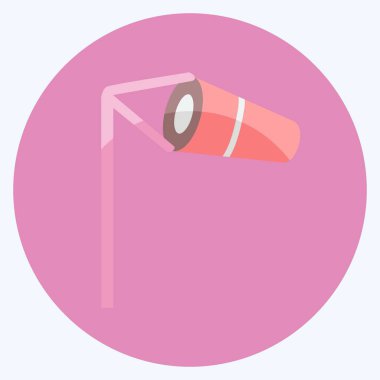 Simge Rüzgârı Göstergesi. Afet sembolü için uygun. Düz stil. Basit dizayn edilebilir. tasarım şablonu. Basit gösterim