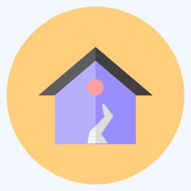 Afet sembolü için uygun ikon deprem I. Düz stil. Basit dizayn edilebilir. tasarım şablonu. Basit gösterim