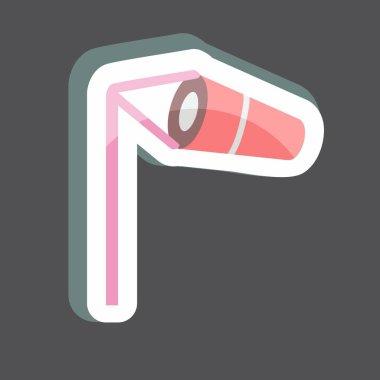 Çıkartma Rüzgâr Göstergesi. Afet sembolü için uygun. renk arkadaşı stili. Basit dizayn edilebilir. tasarım şablonu. Basit gösterim