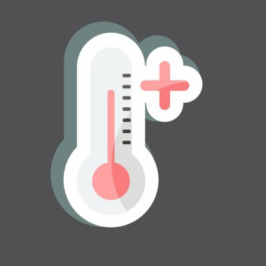 Çıkartma Sıcak Dalgası. Afet sembolü için uygun. renk arkadaşı stili. Basit dizayn edilebilir. tasarım şablonu. Basit gösterim