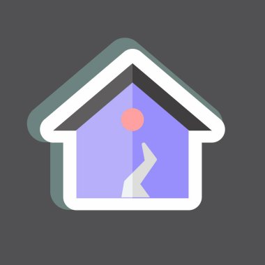 Afet sembolü için uygun bir çıkartma. renk arkadaşı stili. Basit dizayn edilebilir. tasarım şablonu. Basit gösterim