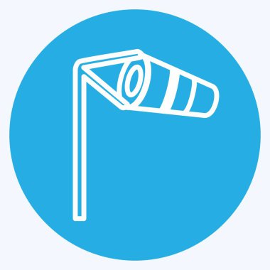 Simge Rüzgârı Göstergesi. Afet sembolü için uygun. Mavi gözlü. Basit dizayn edilebilir. tasarım şablonu. Basit gösterim