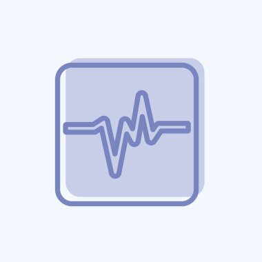Icon deprem okumaları. Afet sembolü için uygun. İki ton stili. Basit dizayn edilebilir. tasarım şablonu. Basit gösterim