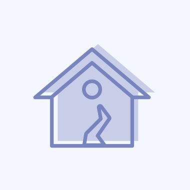 Afet sembolü için uygun ikon deprem I. İki ton stili. Basit dizayn edilebilir. tasarım şablonu. Basit gösterim