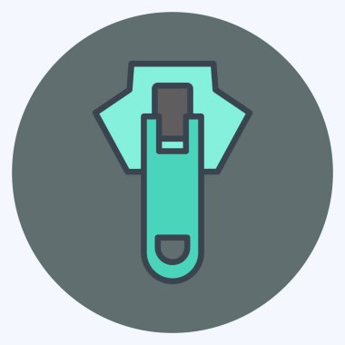 Terzi sembolü için uygun Simge Fermuarı 2. renk arkadaşı stili. Basit dizayn edilebilir. tasarım şablonu. Basit gösterim