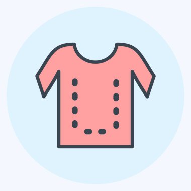 Simge Dikiş Çizgileri. Terzi sembolü için uygun. renk arkadaşı stili. Basit dizayn edilebilir. tasarım şablonu. Basit gösterim