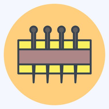 Icon Needles Holder. Terzi sembolü için uygun. renk arkadaşı stili. Basit dizayn edilebilir. tasarım şablonu. Basit gösterim