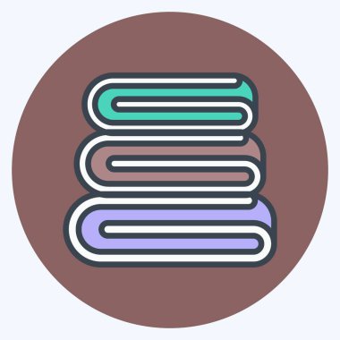 Simge katlanmış giysiler. Terzi sembolü için uygun. renk arkadaşı stili. Basit dizayn edilebilir. tasarım şablonu. Basit gösterim