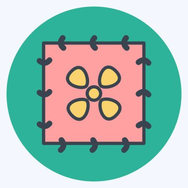 Simge işlemeli desen. Terzi sembolü için uygun. renk arkadaşı stili. Basit dizayn edilebilir. tasarım şablonu. Basit gösterim